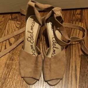 Sam Edelman suede wrap heels